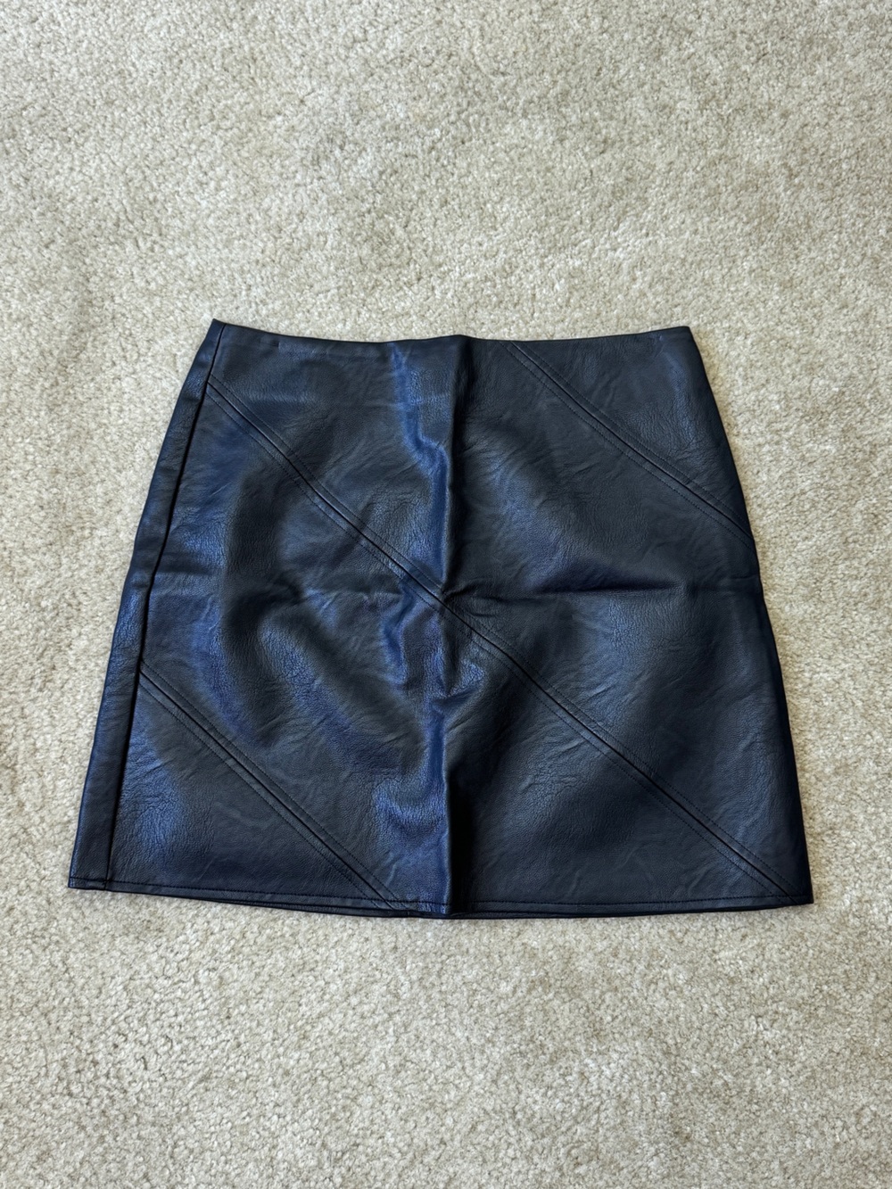 Topshop Black Faux Leather Mini Skirt